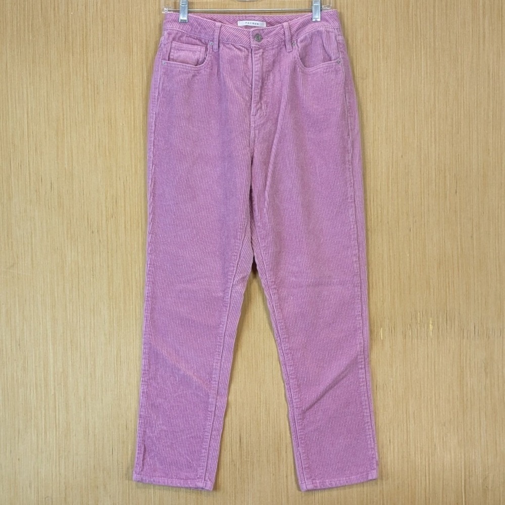 PacSun Purple Corduroy‎ Mom Jeans High Waisted Tapered Leg Womens 28
